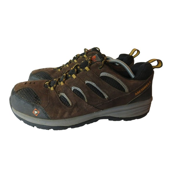 Merrell Steel Toe Work Shoes Mens Size 11.5 Espresso Brown Leather - Picture 2 of 9